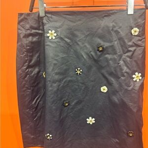 CeCe Black Skirt with Floral Accents